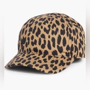 Kate Spade Women’s Leopard Print Baseball Cap in Black and Light Tobacco